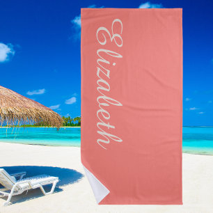 Modern Minimalist Cool Stylish Elegant Script Beach Towel
