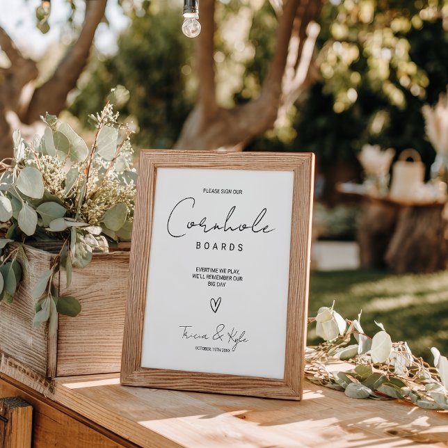 Modern Minimalist Cornhole Wedding Guest Book (Modern Minimalist Cornhole Wedding Guest Book)