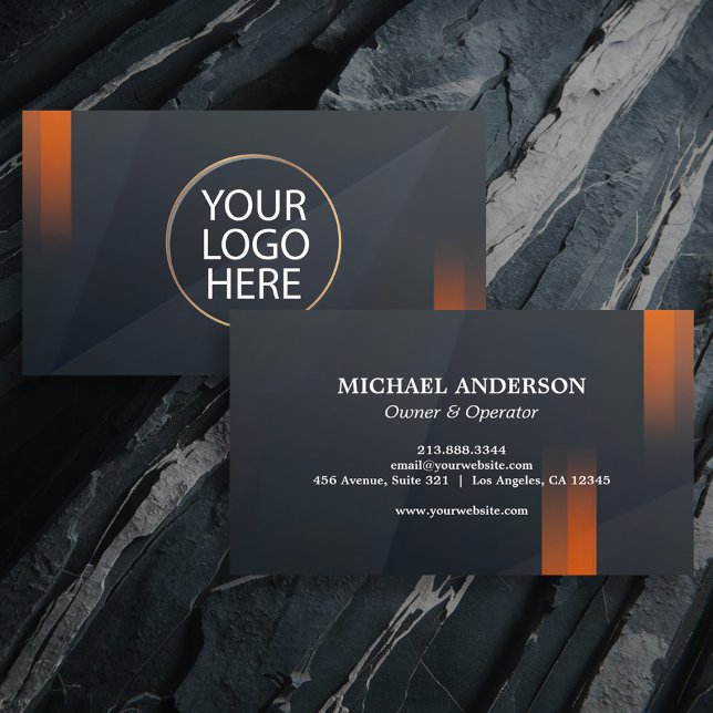 Modern Minimalist Corporate Logo Professional  Business Card (Creator Uploaded)