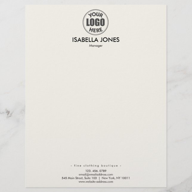 Modern Minimalist Corporate | Professional Busines Custom Letterhead (Front)