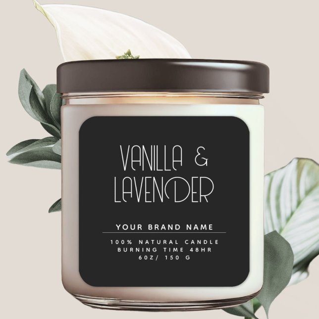 Modern minimalist cosmetics candle packaging square sticker (Creator Uploaded)