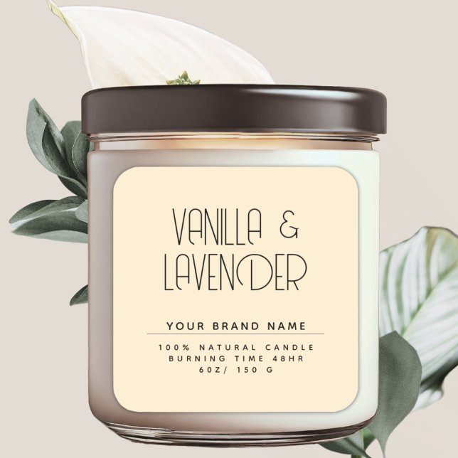 Modern minimalist cosmetics candle packaging  square sticker (Creator Uploaded)