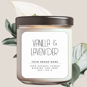 Modern minimalist cosmetics candle packaging square sticker