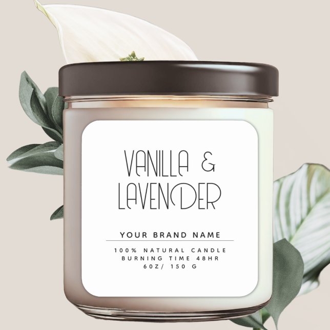 Modern minimalist cosmetics candle packaging square sticker (Creator Uploaded)