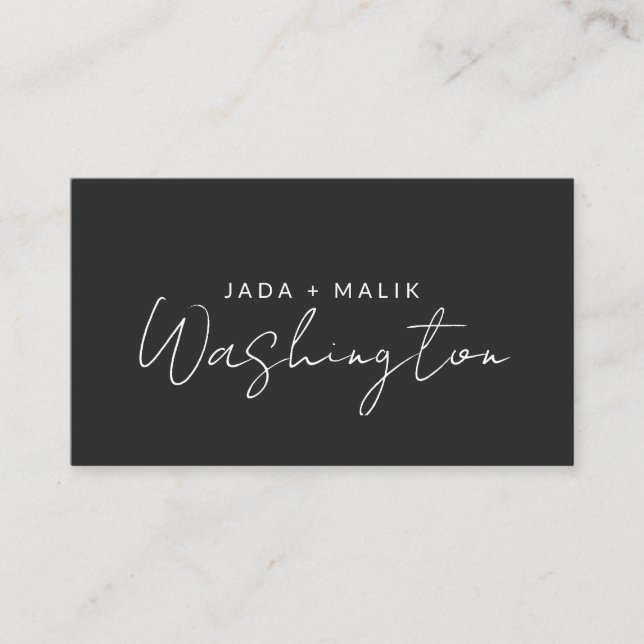 Modern Minimalist Couple Monogram Calling Card (Front)