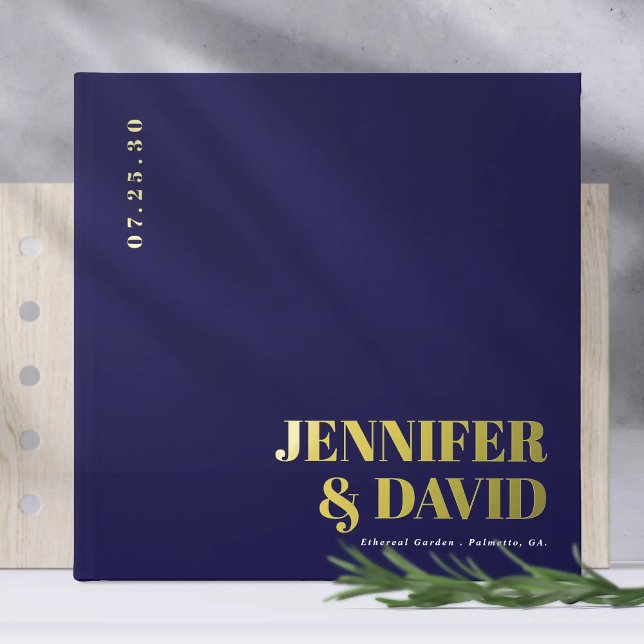 Modern Minimalist Couple Names Simple Wedding Guest Book (Modern minimalist couple names simple wedding guest books)