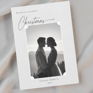 Modern minimalist couple photo christmas holiday card