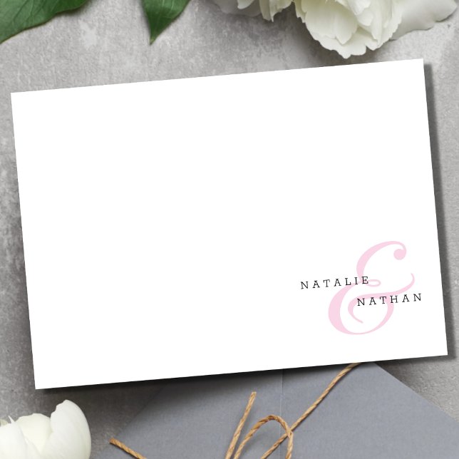 Modern Minimalist Couple's Correspondence   Card (Creator Uploaded)