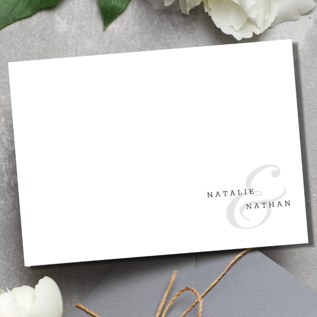 Modern Minimalist Couple's Correspondence  Card (Creator Uploaded)