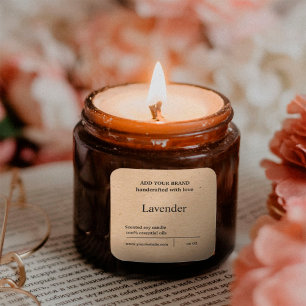 Modern minimalist craft paper candle label