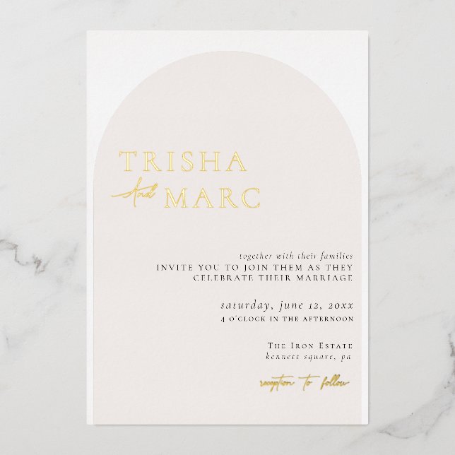 Modern Minimalist Cream Wedding  (Front)