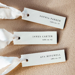 Modern Minimalist Cream Wedding Name Place Cards