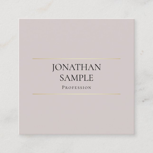 Modern Minimalist Creative Elegant Luxury Template Square Business Card (Front)