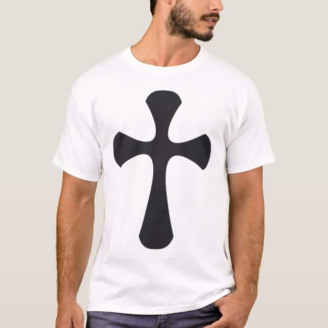 Modern Minimalist Cross Contemporary Christian Art T-Shirt (Front)