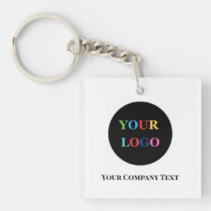 Modern Minimalist Custom Business Logo Key Ring