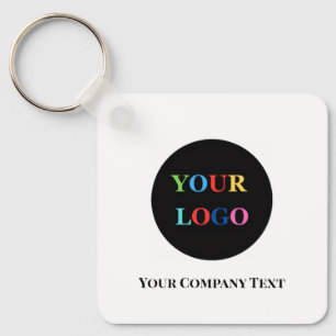 Modern Minimalist Custom Business Logo Key Ring