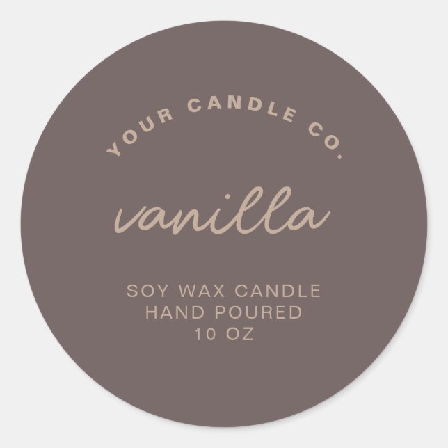 Modern Minimalist Custom Candle Label (Front)