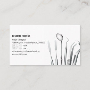 Modern Minimalist Custom Logo Dentist Business Card
