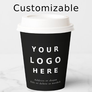 Modern Minimalist Custom Logo Paper Cups