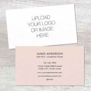 Modern Minimalist Custom Logo Professional Pink Business Card