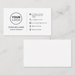 Modern Minimalist Custom Logo Social Media Icons Business Card