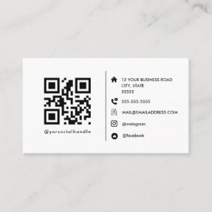 Modern Minimalist Custom Logo with Social Media  Business Card