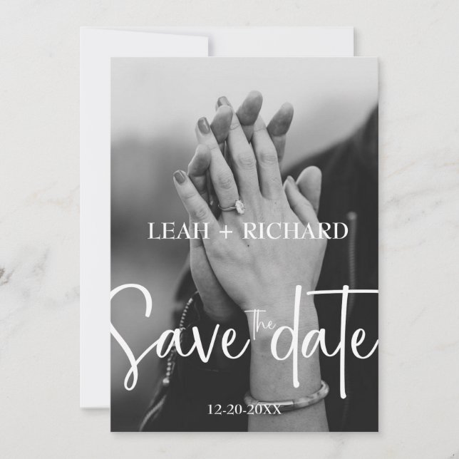 Modern Minimalist – Custom Name and Date Save The Date (Front)