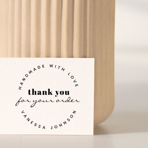 Modern Minimalist Custom Name Thank You Handmade  Self-inking Stamp