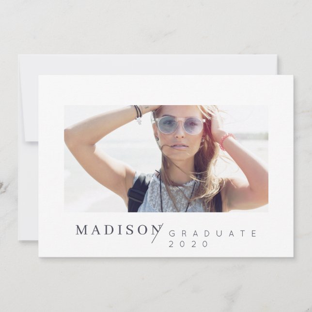 Modern Minimalist Custom Photo Graduation Announcement (Front)