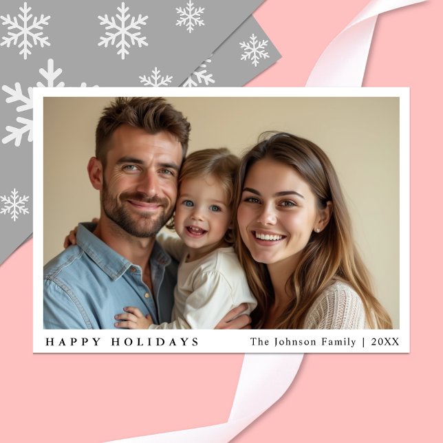 Modern Minimalist Custom Photo Holiday Card (Lifestyle Photos)