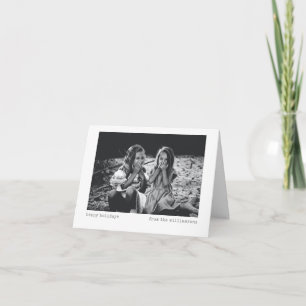 Modern Minimalist Custom Photo Typewriter Holiday Card