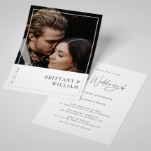 Modern Minimalist Custom Photo Wedding Invitation