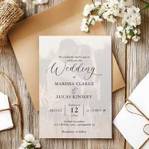 Modern Minimalist Custom Photo Wedding Invitation