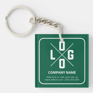 Modern Minimalist Custom QR Code Logo Key Ring