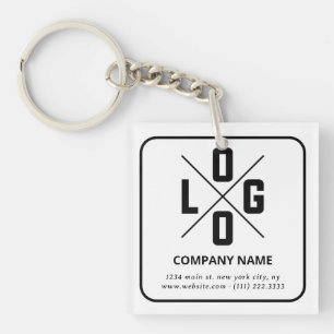 Modern Minimalist Custom QR Code Logo Key Ring