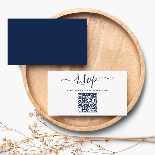 Modern Minimalist Custom QR Code Wedding RSVP Enclosure Card (Creator Uploaded)