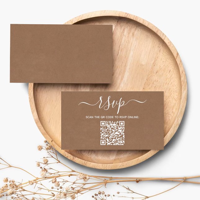 Modern Minimalist Custom QR Code Wedding RSVP Enclosure Card (Creator Uploaded)