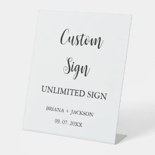 Modern Minimalist Custom sign wedding table sign