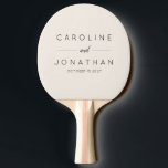 Modern Minimalist Custom Wedding Names Ivory Ping Pong Paddle<br><div class="desc">Elevate your wedding celebration with this Modern Minimalist Custom Wedding Names Ping Pong Paddle in a chic ivory design. Featuring sleek typography and a clean, contemporary style, this paddle adds a personalised touch to your special day. Perfect for wedding games or as a unique keepsake, customise it with the couple's...</div>
