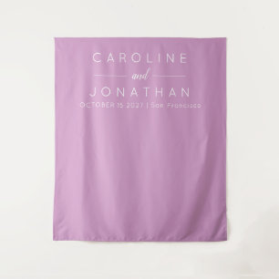 Modern Minimalist Custom Wedding Purple Backdrop Tapestry