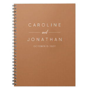 Modern Minimalist Custom Wedding Terracotta Notebook