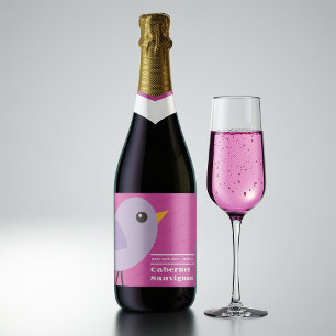 Modern Minimalist Customisable Purple  Sparkling Wine Label