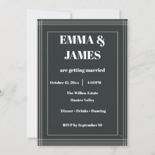 Modern Minimalist Customisable Wedding Invitation