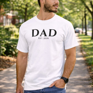Modern Minimalist Dad Established  T-Shirt