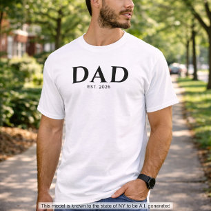 Modern Minimalist Dad Established  T-Shirt