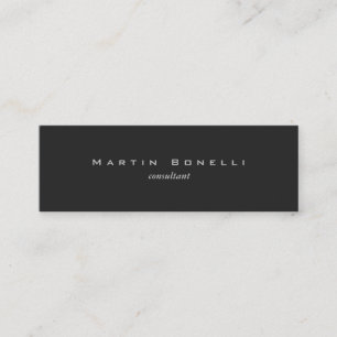 Modern Minimalist Dark Grey Skinny Business Card