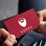 Modern Minimalist Dark Red Santa Services Cool Fun Business Card<br><div class="desc">These cool business cards would be great for Santa or any Christmas related service. Easily add your own details by clicking on the "personalise this template" option.</div>