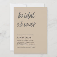 Modern Minimalist Dark Vanilla Bridal Shower