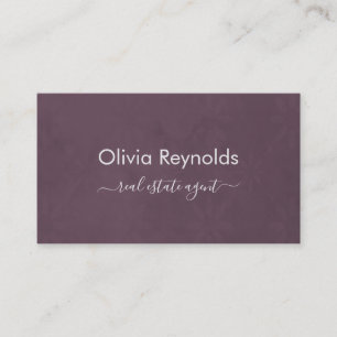 Modern Minimalist Dark Wine Burgundy Grey Text Business Card