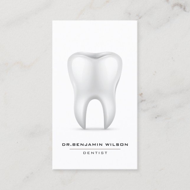 Modern Minimalist Dentist Business Card (Front)